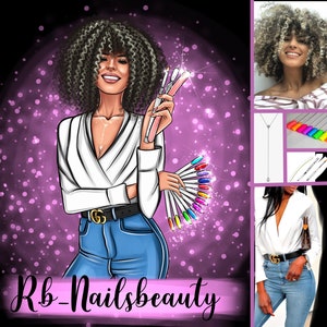 Custom portrait logo for business/nail artist logo design custom / cartoon portrait / business logo/digital portrait from photo/