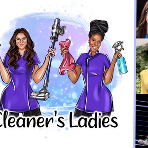 Cleaning Business Logo,House chores Logo,Cartoon Logo Design,Office Cleaner Logo, Housekeeper Logo,Avatar Logo,Maid Service,Digital Logo