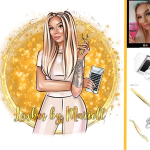 Lash technician Logo,Lash Maker Logo,Lash Designer Logo,Lash artist Logo,Beauty Lashes Logo,Lash extension,Lash Studio Logo,Cartoon logo