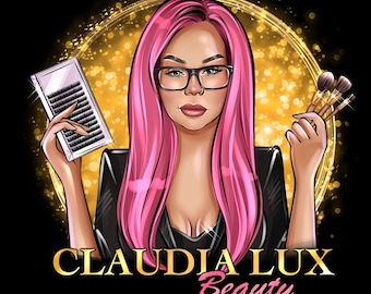 Lash Künstler Logo, Lash Designer Logo, Lash Maker Logo, Schönheitssalon Logo, Nail Tech Logo, Kosmetikerin Logo, PMU Logo, Cartoon Logo, Digitales Logo