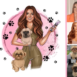 Pet Groomer Logo,Pet Breeder Logo,Horse Treating Logo,Dog Walker logo,Family Logo,Pet Logo,Cartoon Logo,Digital Logo,Custom Business Logo