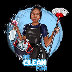 Logo d'entreprise de nettoyage,Logo de tâches ménagères,Création de logo de dessin animé,Logo de femme de ménage,Logo de femme de ménage,Logo d'avatar,Logo de femme de chambre,Logo numérique