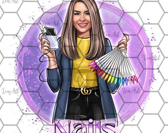 Nail designer Custom logo for business Lash artist logo Nail salon logo Digital portrait logo for business custom Cartoon logo for business