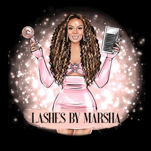 Lash Maker Logo,Lash Designer Logo,Lash artist Logo,Beauty Lashes Logo,Digital portrait,Cartoon logo,Custom Cartoon logo,Avatar logo