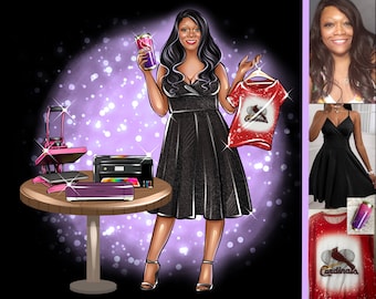 Logotipo de Cricut Craft Maker, logotipo de Crafter, logotipo de fabricante de vasos, logotipo de dibujos animados, logotipo de retrato, logotipo de caricatura, logotipo de empresa, logotipo de Avatar, logotipo personalizado