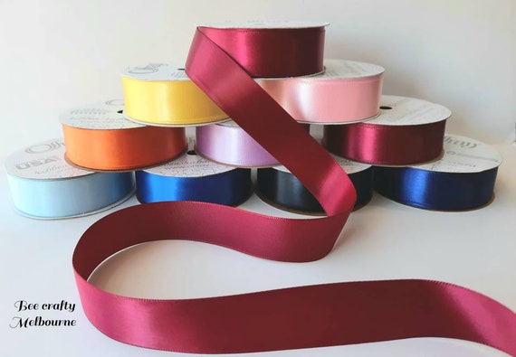 Offray Ribbon, Red Wine 1 1/2 inch Double Face Satin Polyester