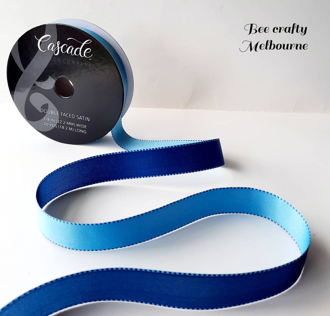 Satin Blue Ribbon 1 inch x 25 Yards, Fabric Royal Blue Ribbon Dark Blue Silk Ribbon for Gift Wrapping, Crafts, Hair Bows Making, Wreaths, Wedding