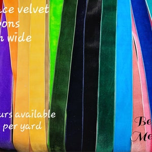 Luxury Velvet Ribbon 2.5cm wide/25 colours/ sold per yard /soft velvet ribbon for wedding invitations, favour boxes Gift Wrapping, Jewellery