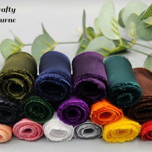 Hand torn charmeuse silk ribbons with raw edges /Shiny, flowy/Sold per 1.5 yards/15 colors/wedding décor, lei, favour boxes, place card tags