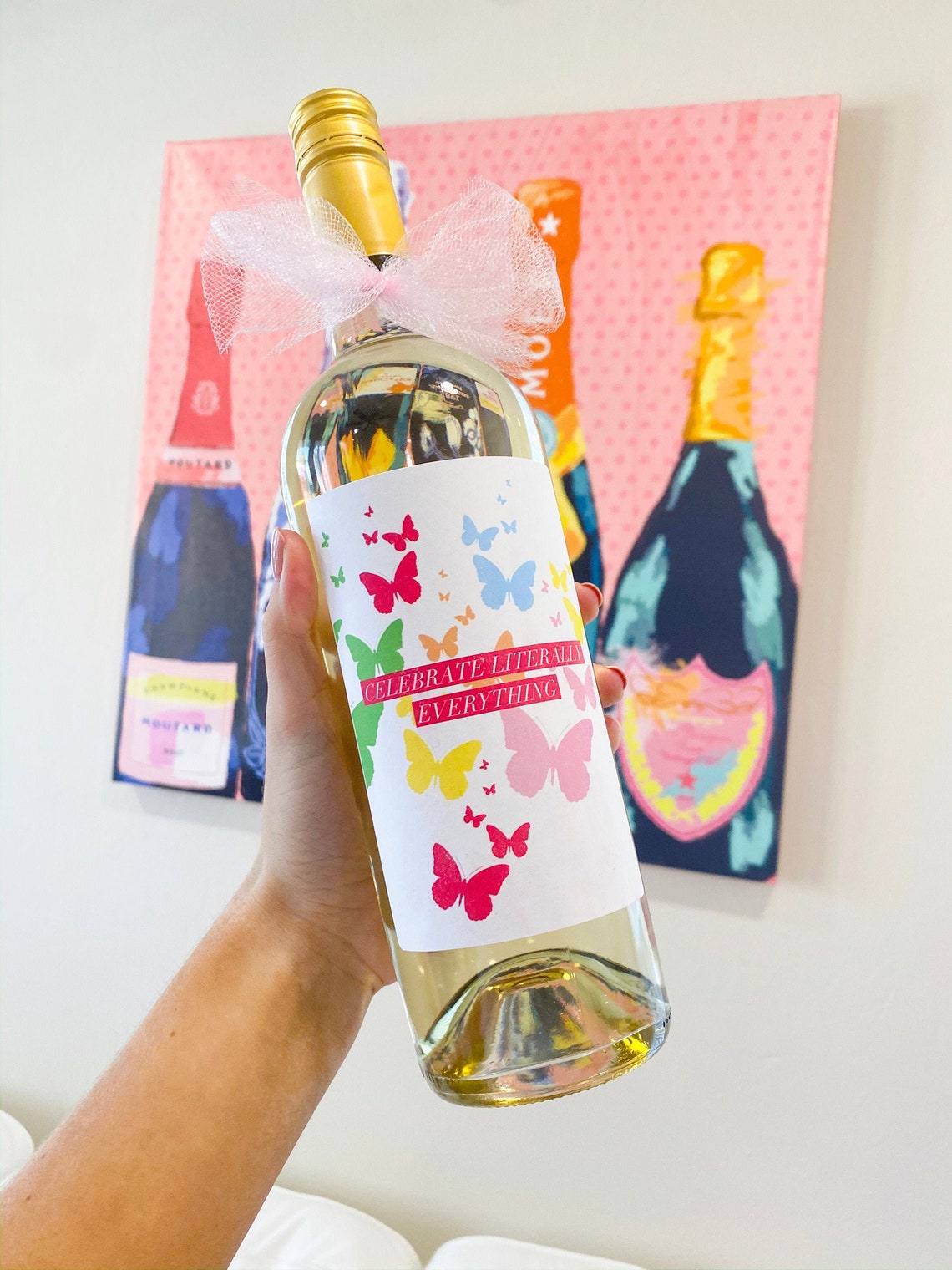 Custom Butterfly Wine/ Champagne/ Liquor Label Etsy