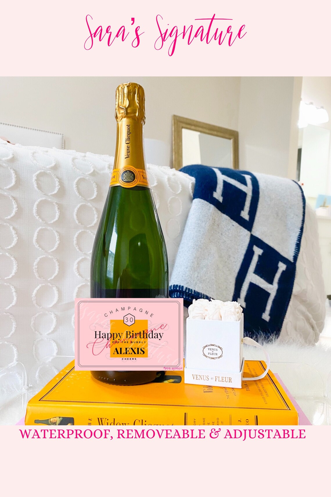 Fully Custom Pink Veuve Clicquot Inspired Champagne Label Etsy