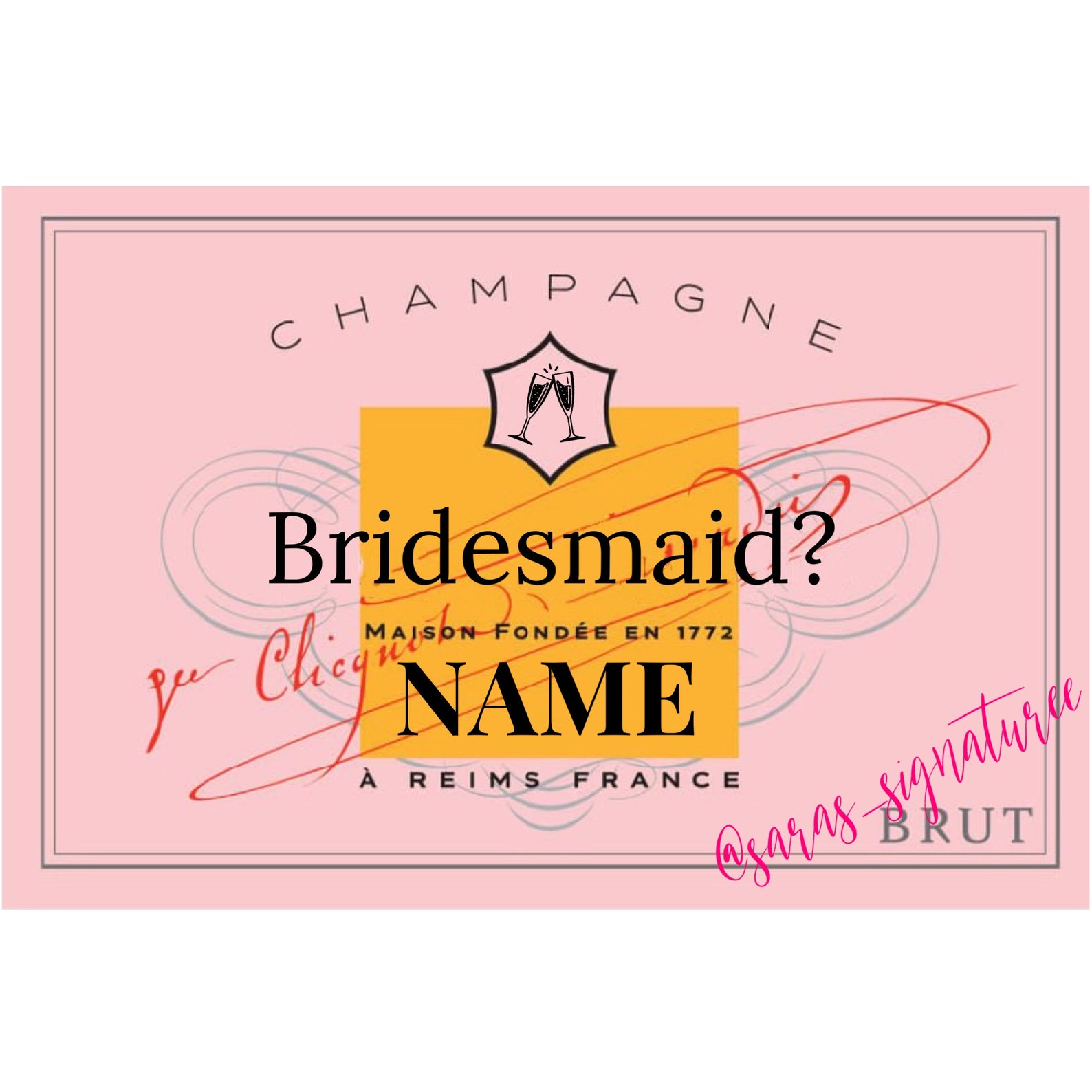 Custom Pink Veuve Clicquot Inspired Champagne Label Etsy Custom Pink Veuve Clicquot Inspired Champagne Label Etsy