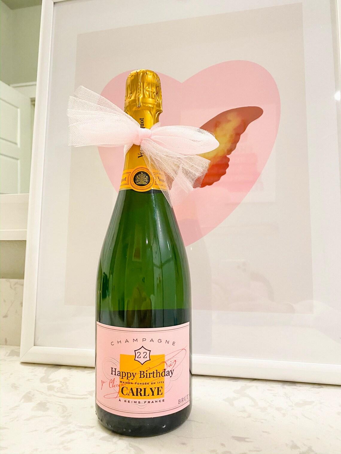Custom Pink Veuve Clicquot Inspired Champagne Label Etsy