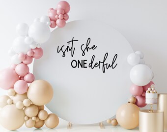 Isnt she onederful word cutouts, isnt she one derful cutout for backdrop, first birthday decor, first birthday wood cutout