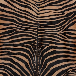 Large Zebra Stenciled Cowhide Leather Upholstery | High Quality Hair on Hide Cowhide Leather | Available in Quarter Hide & Half Hide