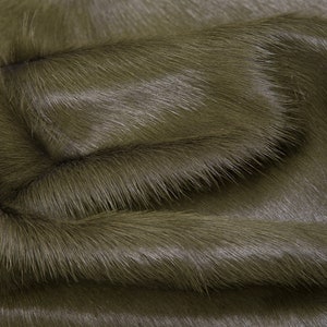 Military Green Genuine Italian Hair on Hide for Upholstery, Fashion, belts,  bags, shoes, etc | Available in Quarter Hide & Half Hide