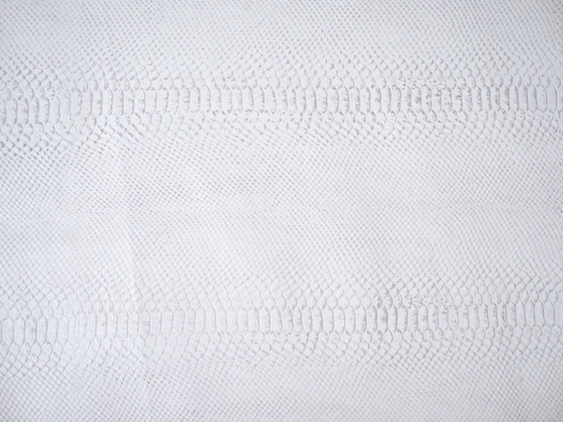 May include: White faux leather with a snakeskin pattern.