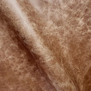 Concrete Collection - Honey Brown Distressed Upholstery Leather - Genuine Italian Leather -  Full Grain Textured Leather for Furniture