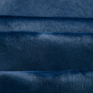 Genuine Navy Blue Cowhide Leather Sheets | Luxury Leather Hair on Hide for Upholstery - Available in Quarter Hide & Half Hide