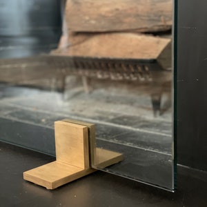 Tempered Glass Fireplace Screen 3/8&quot; thick glass / Contemporary Fireplace Screen / Modern Designer Fireplace Screen