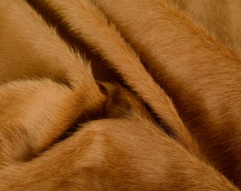 Caramel Italian Hair on Hide Leather: Upholstery, Fashion, Crafts