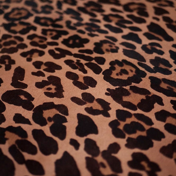 Vitello in vera pelle stencil leopardata per tappezzeria - Pelliccia di lusso di alta qualità - Vera pelle di vitello su pelle - Pelle naturale stenciled