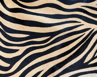Zebra Cowhide Leather Upholstery: Hair On Hide - Quarter/Half Hide