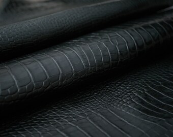 Hunter Green Embossed Crocodile Genuine Italian Leather Sheets