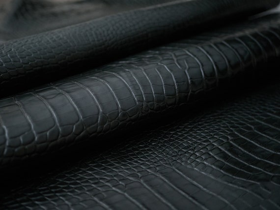 Hunter Green Embossed Crocodile Genuine Italian Leather Sheets