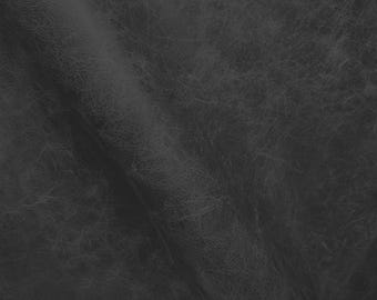 Black Distressed Italian Leather – Vintage Style Upholstery Cowhide