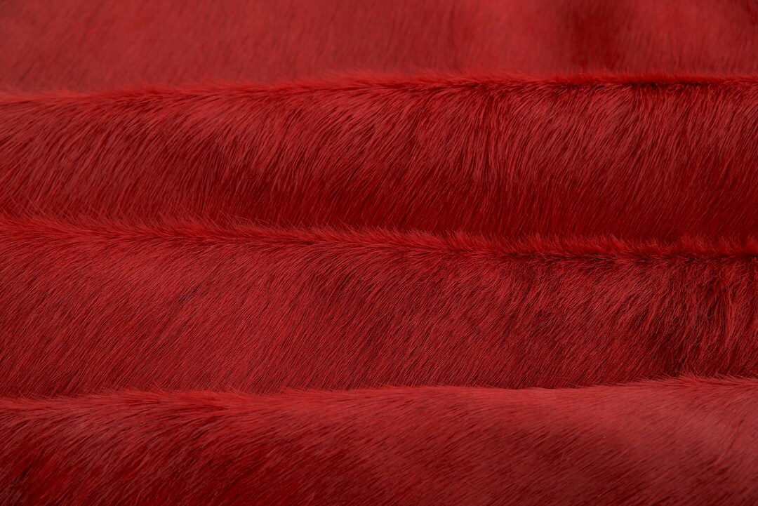 Red Cowhide Leather Upholstery High Quality Hair on Hide Cowhide