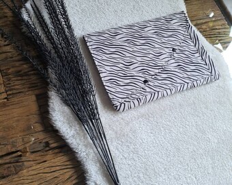 Laptoptasche / Notebooktasche 13/13,3 Zoll / liniert, Zebra, extra Fach, Drückknöpfe - Unikat - Weihnachtsgeschenk, Geschenk