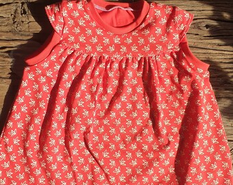 Custom made jersey tunic for girls, summer 104- unique birthday present, gift