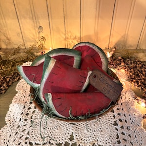 Primitive grungy watermelon 6 piece set