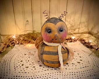 Primitive little grungy bee shelf sitter farmhouse rustic home decor SMALL BEE