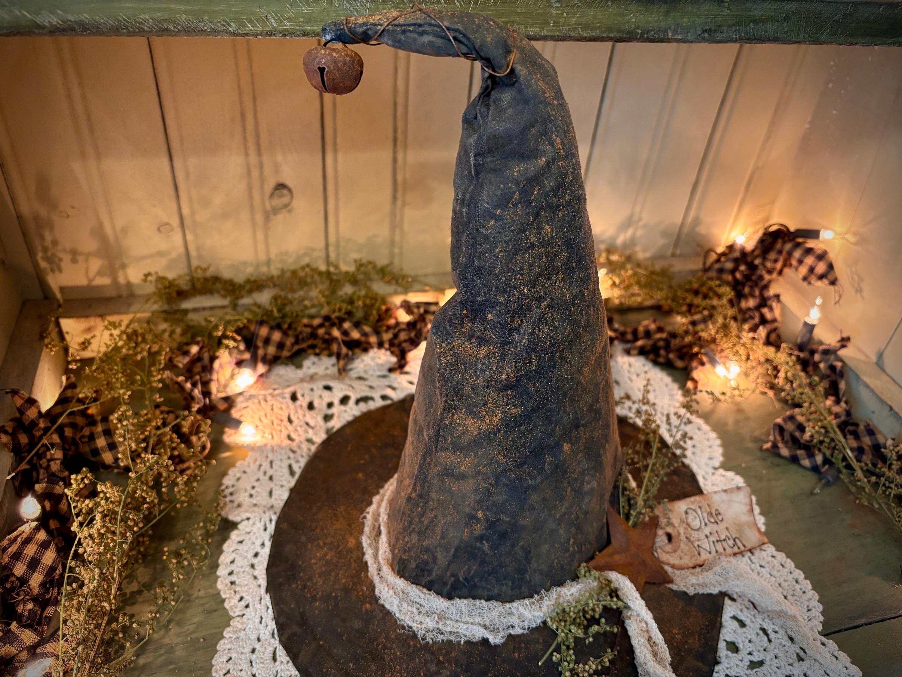 Primitive Witch Hat Fall Halloween Folk Art Farmhouse Spooky Decor - Etsy