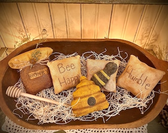 Primitive Bienenhonig Schüsselfüller ornies Bauernhaus Sommer grungy Dekor