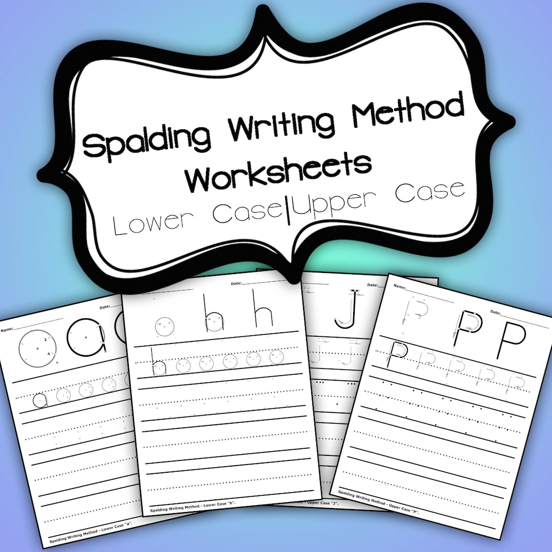 Handwriting Practice Worksheets Spalding Writing Method Etsy