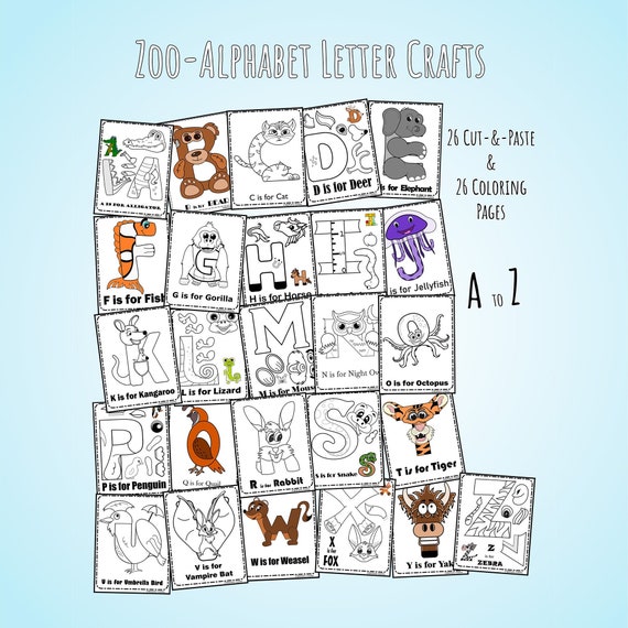 A-Z Zoo-alphabet zoo Phonics Inspired Letter Crafts - Etsy India