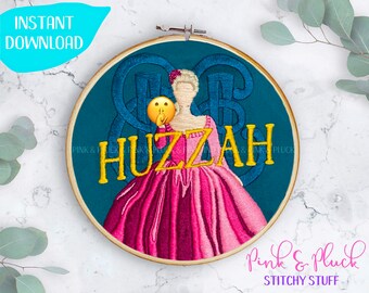 Catherine The Great Bird Flip Modern Hand Embroidery Pattern | Huzzah | PDF | Pink and Pluck TV Show Empress