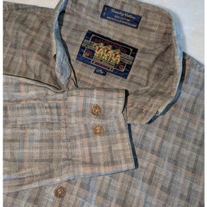 Vintage 90s Ralph Lauren Plaid Cotton Button-Down Shirt for Men, Size 16 34-35, Casual Business Wear