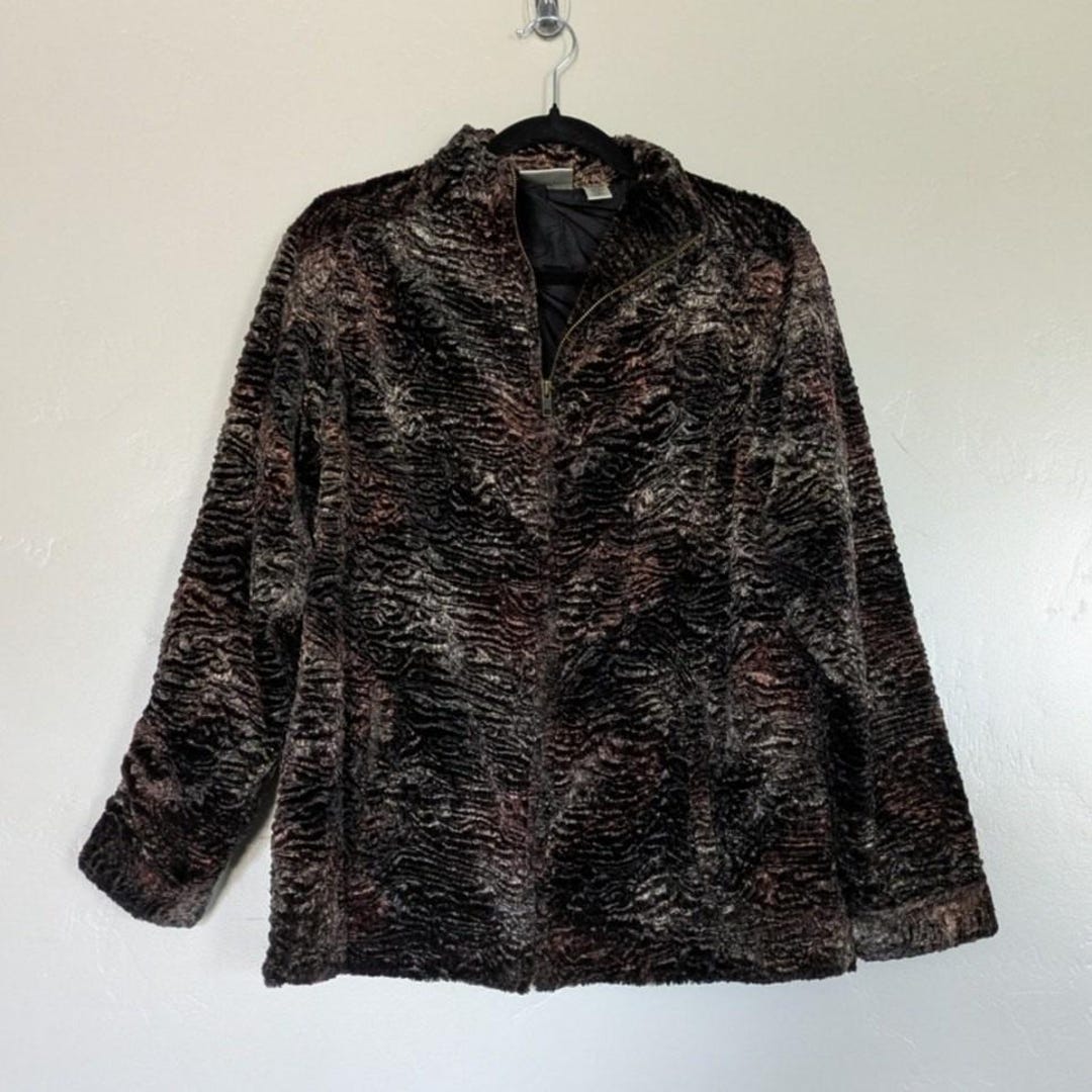Chicos Vintage Jacket Size 1 (medium) Silk Lined Full Zip Soft
