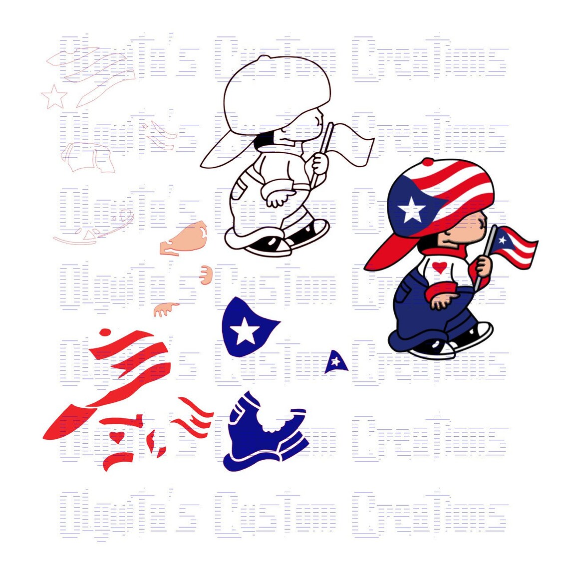 Puerto Rico Boy Layered SVG Png Jpeg Puerto Rico KidPuerto | Etsy