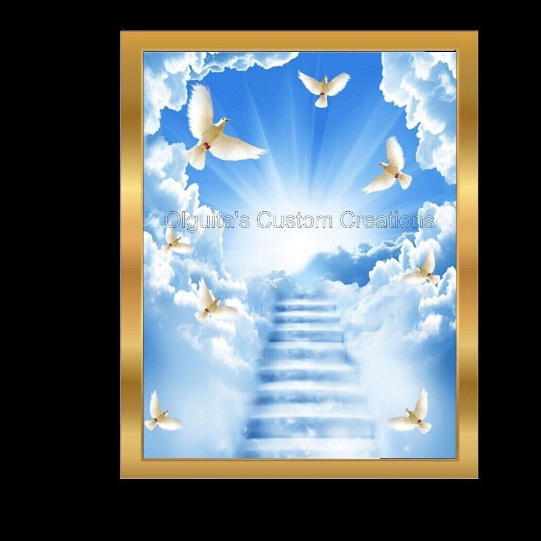 Heavenly Clouds Stairway Memorial Photo Template Digital Etsy