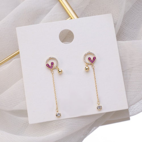 Pink Heart Threader Earrings Love Earrings Sailor Moon - Etsy UK