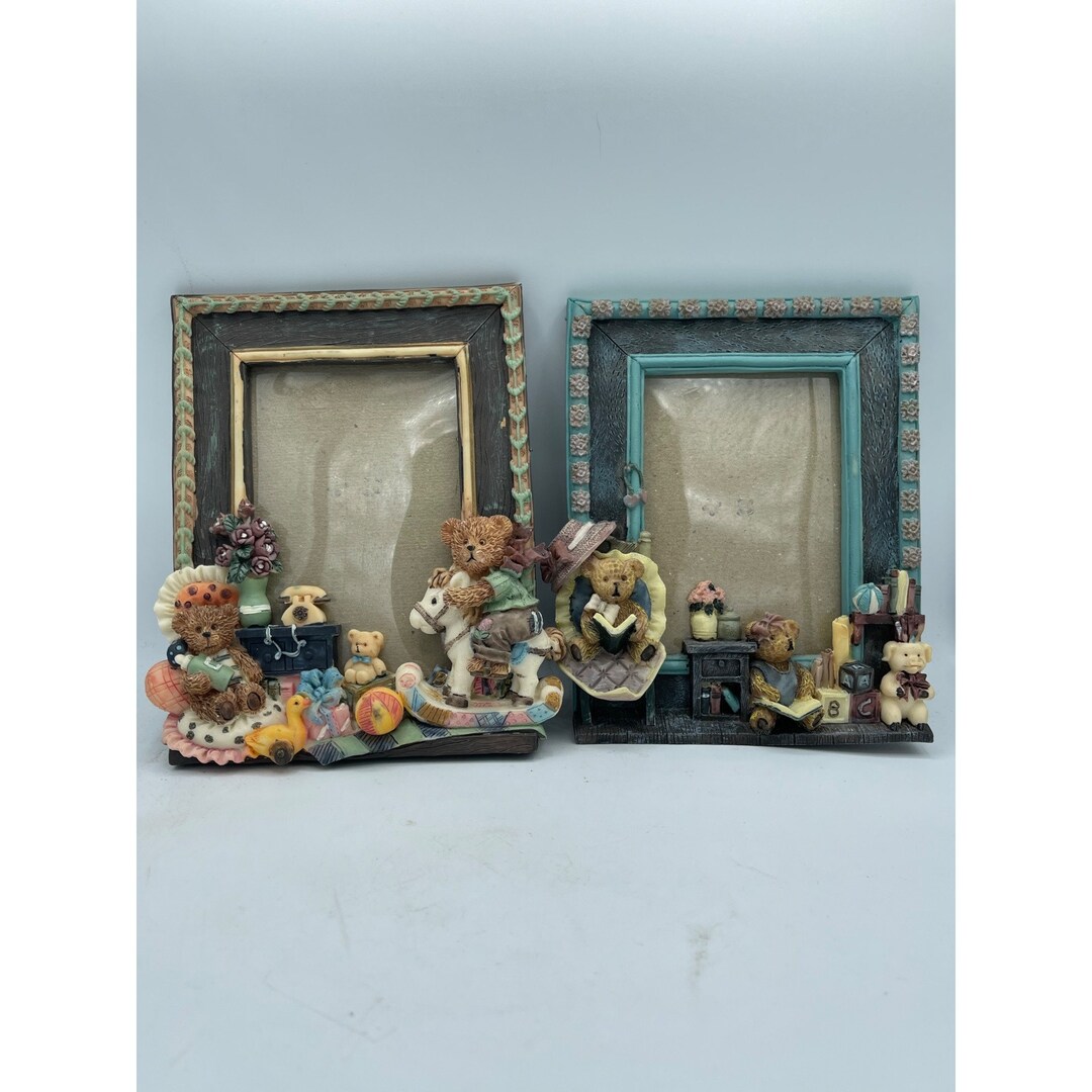 Pair of Teddy Bear Picture Frames Etsy