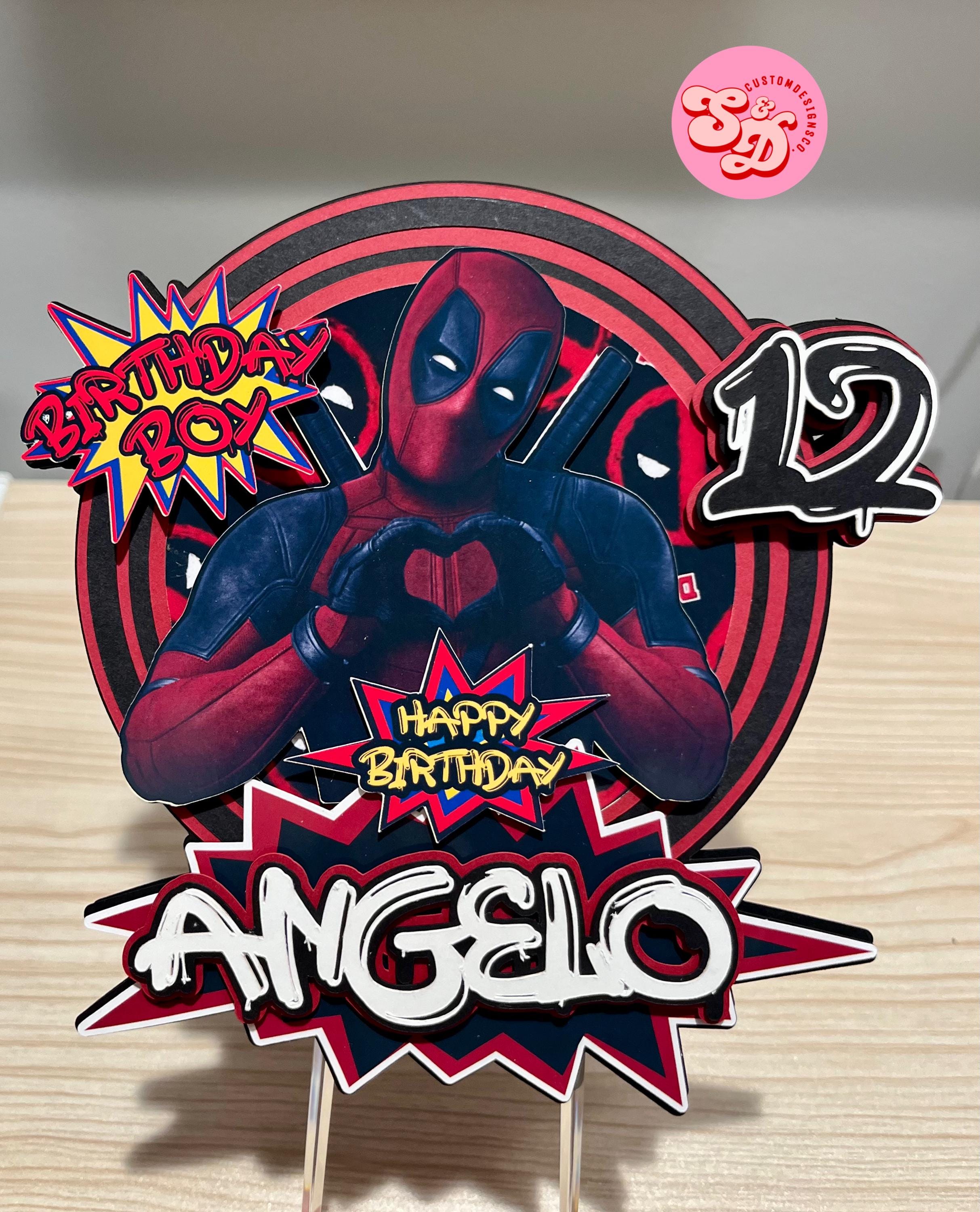 Personalized Deadpool Birthday Cake Topper, Superhero Party - Etsy