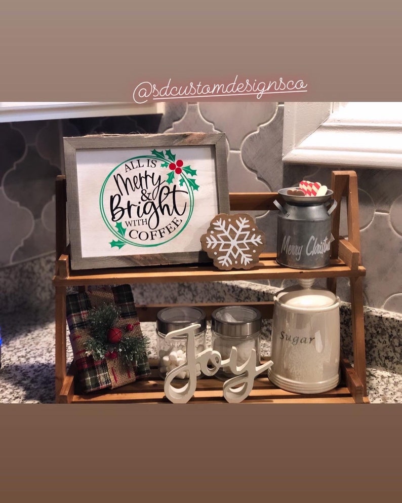 Christmas Coffee sign Personalized Coffee sign Farmhouse image 1