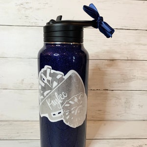Personalized Cheerleading Water Bottle 32oz, Cheer Tumbler, Pompoms, Tumblers, Cups, Cheer Cup, Sideline Cheer, Water Bottles