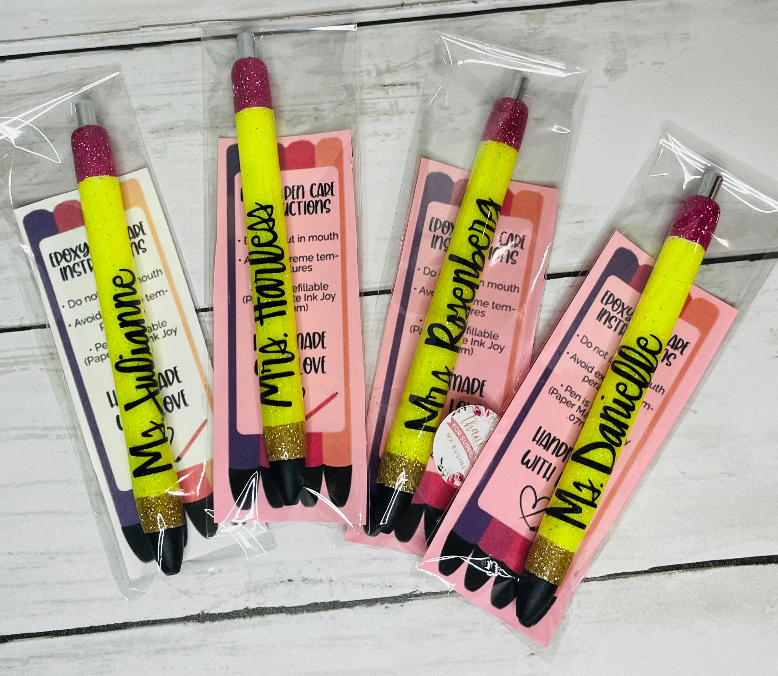 Teacher Pencil Glitter Gel Papermate Inkjoy Refillable Pens Etsy